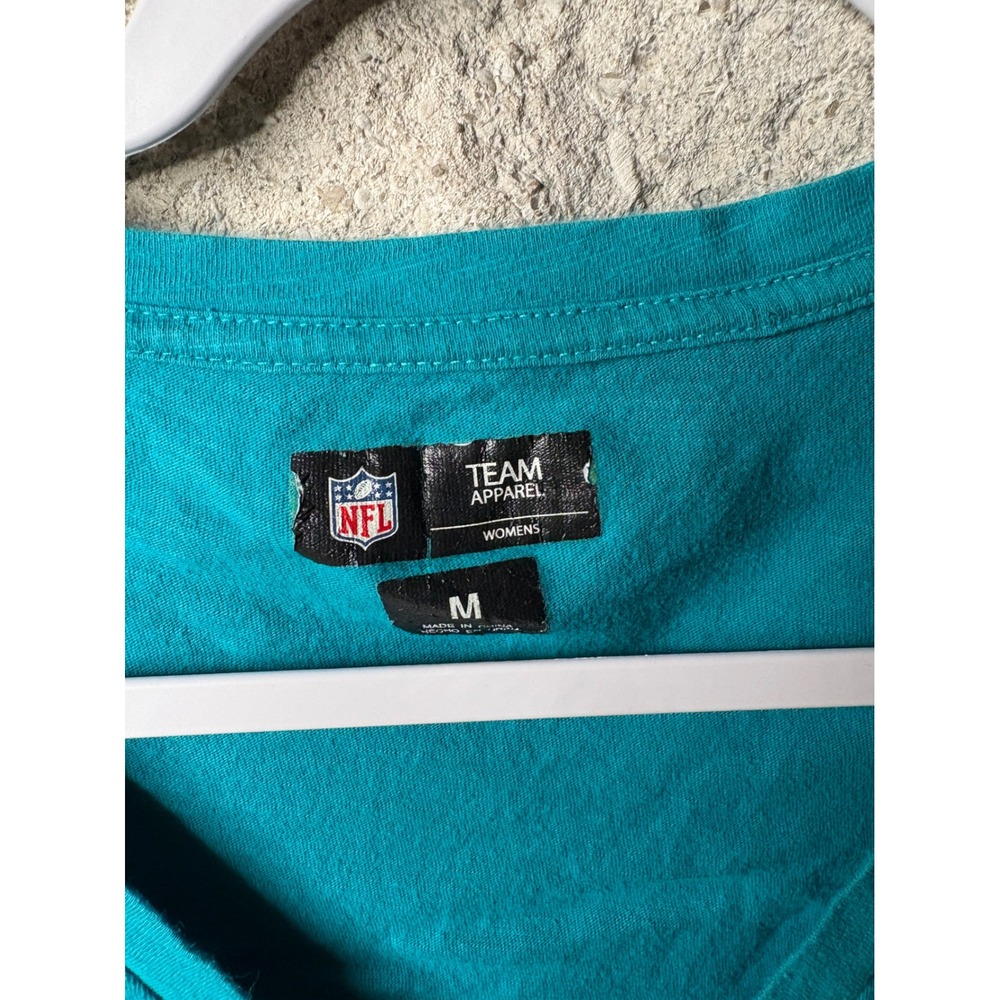 NFL Team Apparel Miami Dolphins Womens Teal V-Neck Graphic T-Shirt Size‎ M - Picture 3 of 8